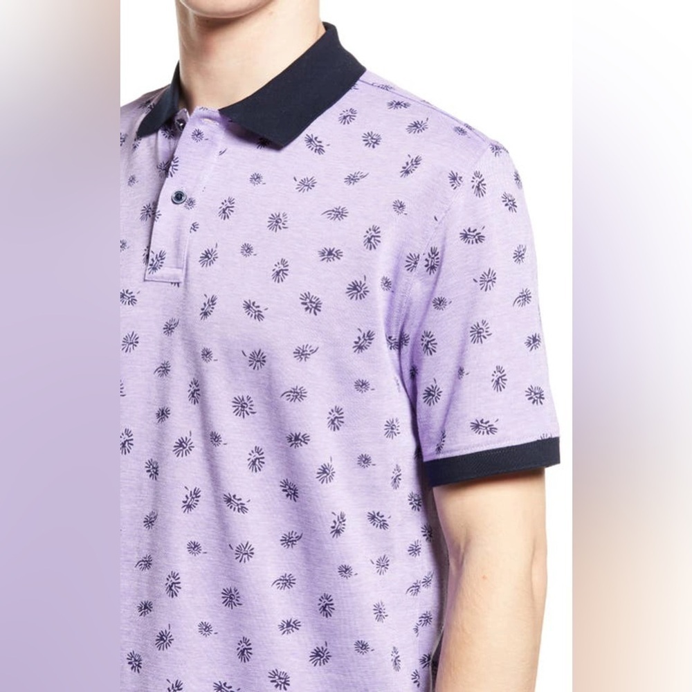 Rodd & Gunn Lilac Purple Abus Valley Dandelion Print Polo X-Large